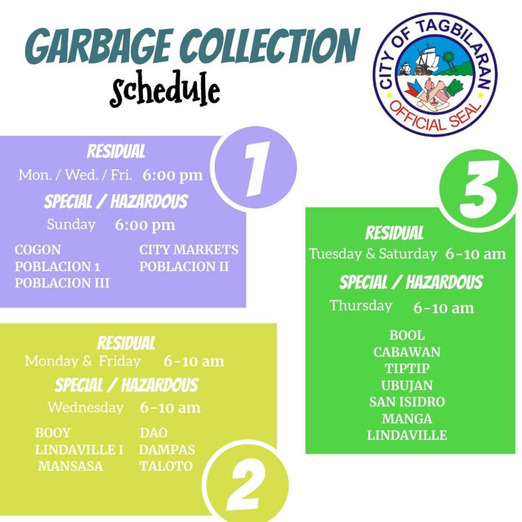 Garbage Collection Schedule City Government of Tagbilaran